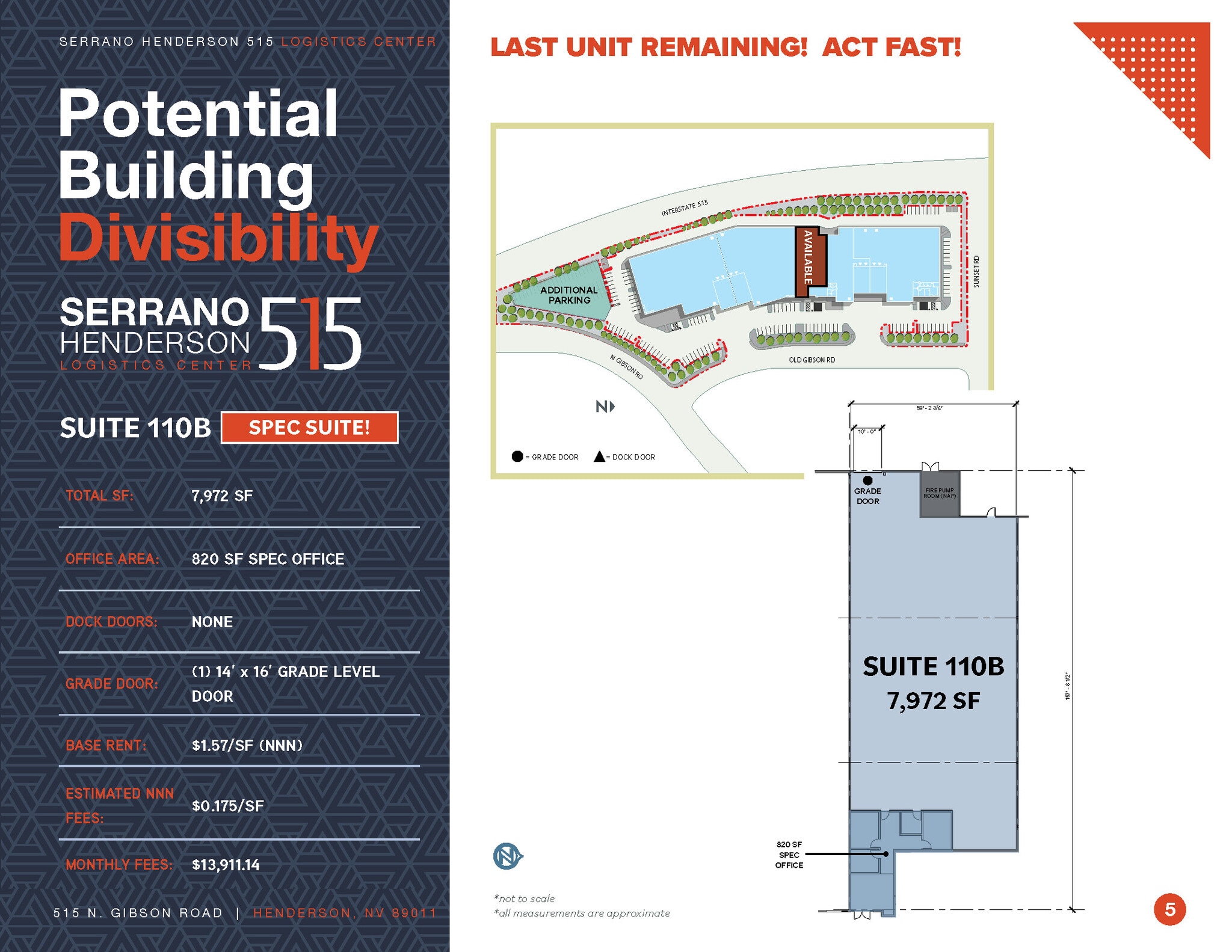 515 N Gibson Rd, Henderson, NV à louer Plan d’étage– Image 1 sur 1