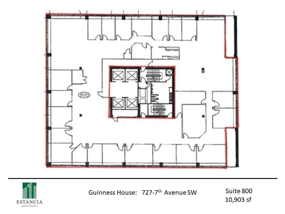 727 7th Ave SW, Calgary, AB à louer Plan d’étage– Image 1 sur 1
