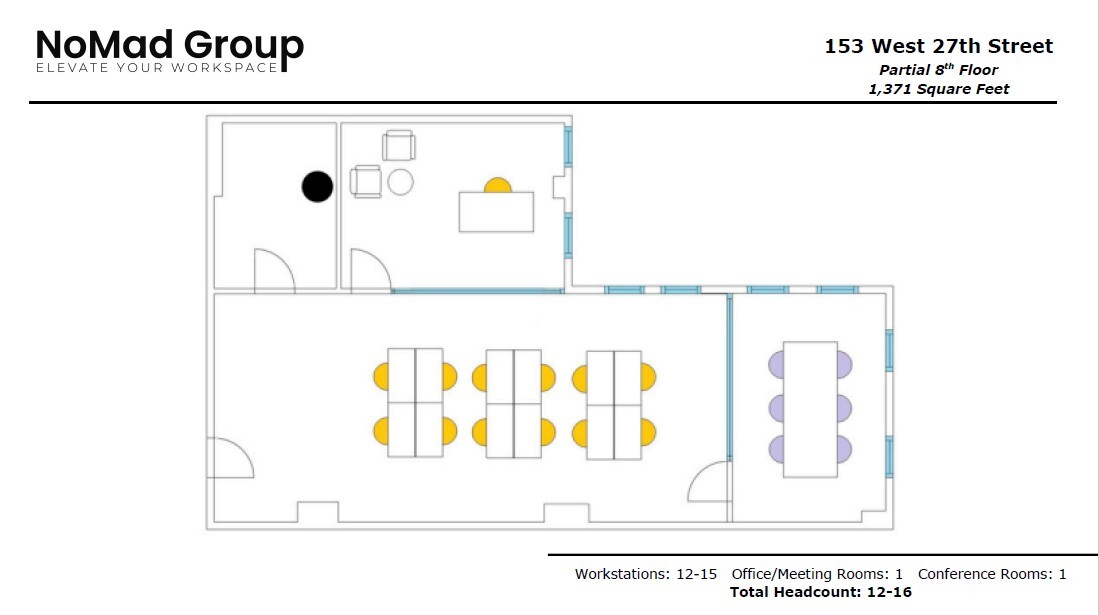 153 W 27th St, New York, NY à louer Plan d’étage– Image 1 sur 5