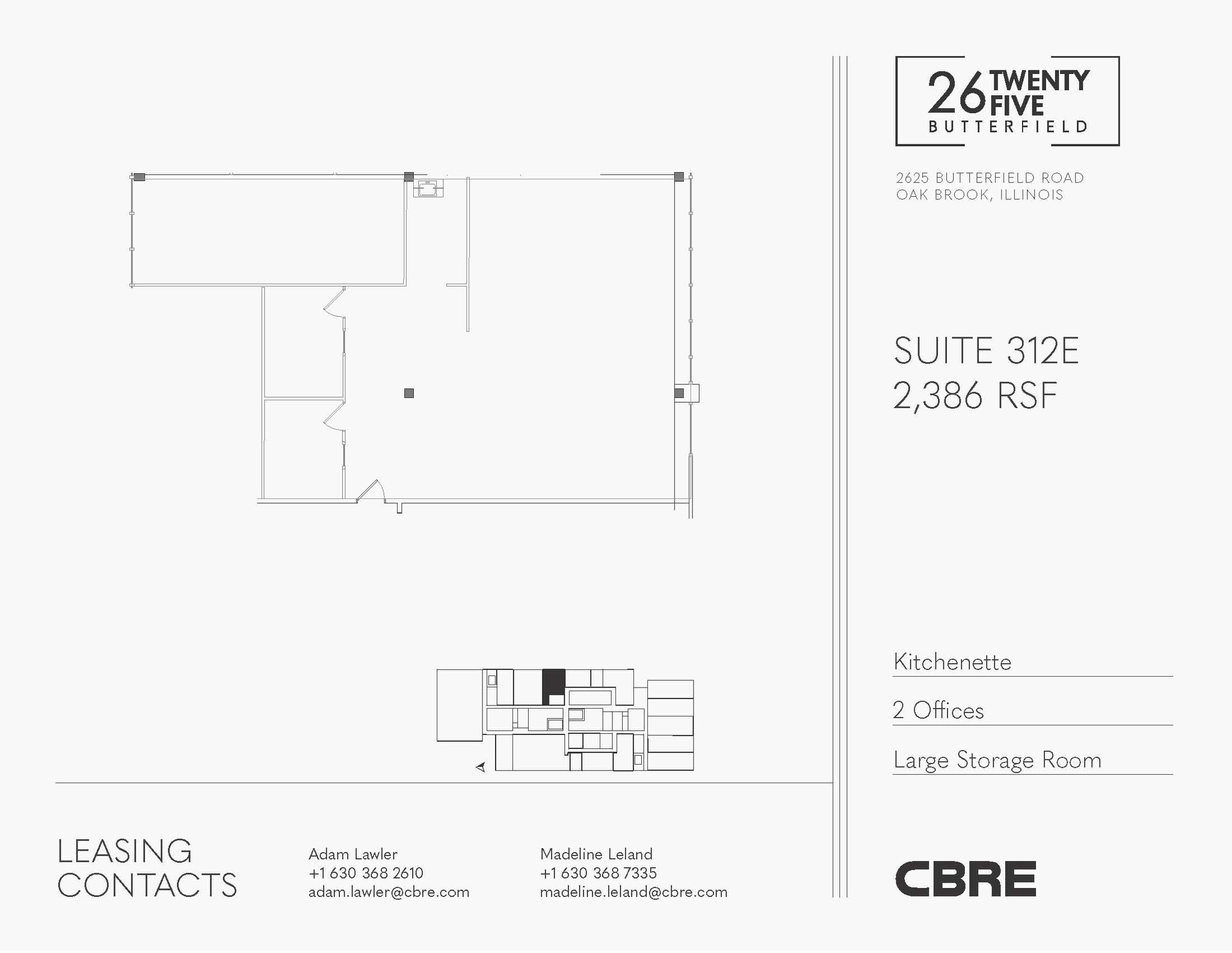 2625 Butterfield Rd, Oak Brook, IL à louer Plan d’étage– Image 1 sur 1