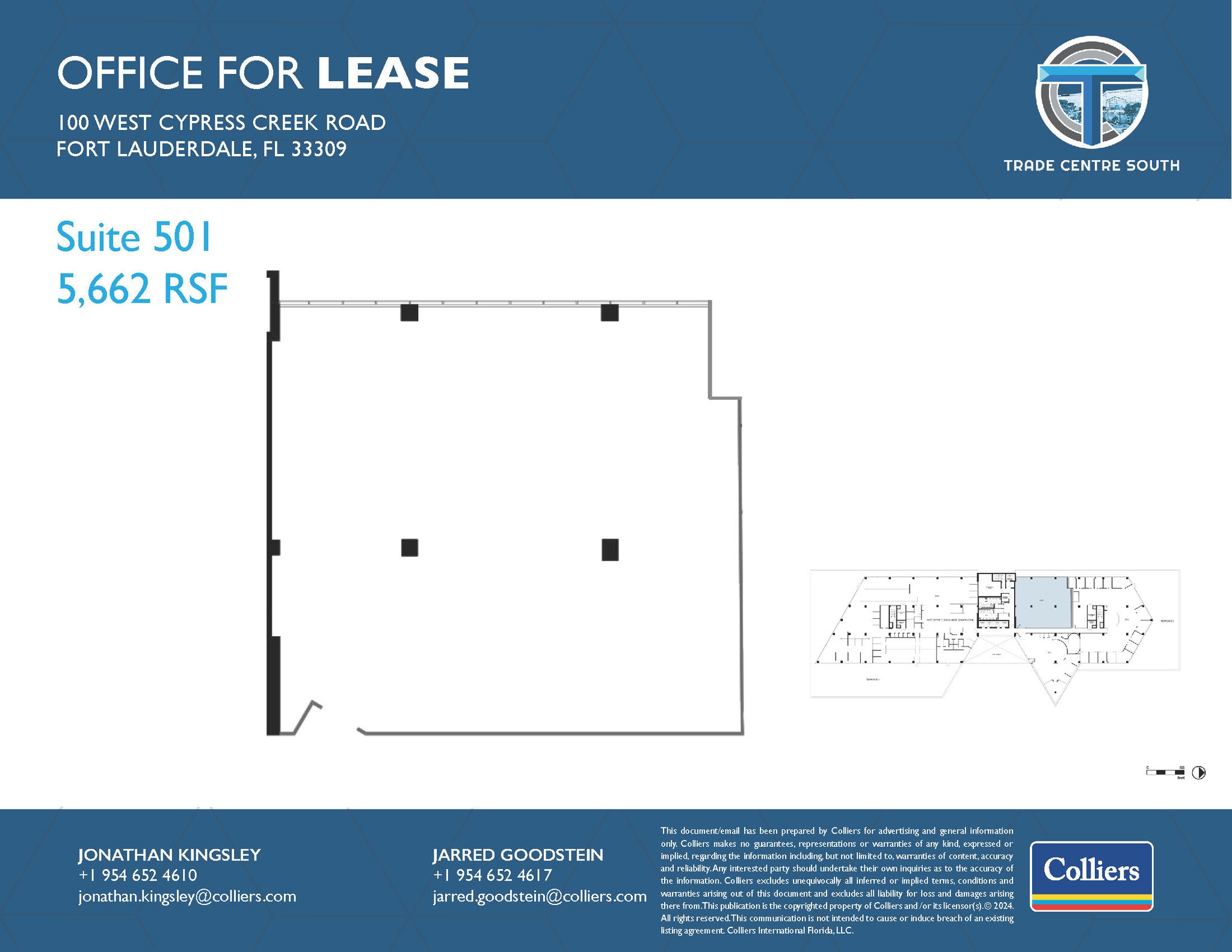 100 W Cypress Creek Rd, Fort Lauderdale, FL à louer Plan d’étage– Image 1 sur 1