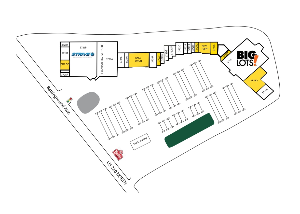 3716-3728 Battleground Ave, Greensboro, NC à louer Plan de site– Image 1 sur 1