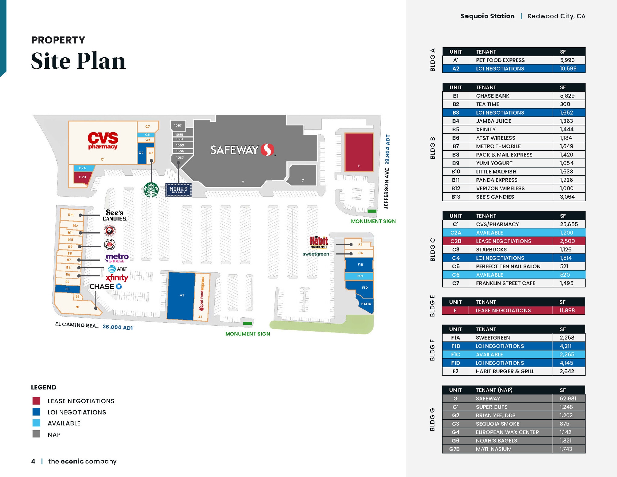 1001-1111 El Camino Real, Redwood City, CA à louer Plan de site– Image 1 sur 1