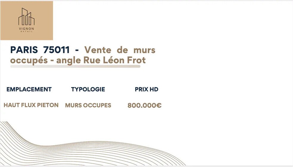 Local commercial dans Paris à vendre - Photo de l’immeuble – Image 1 sur 2