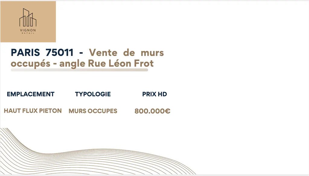 Local commercial dans Paris à vendre Photo de l’immeuble– Image 1 sur 3