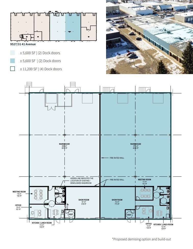 9523-9539 41st Ave, Edmonton, AB à louer Plan d’étage– Image 1 sur 1