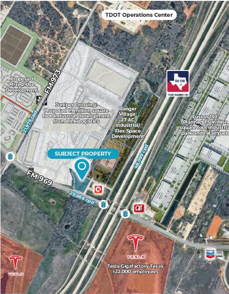 FM 969 & SH 130, Austin, TX à vendre - Aérien – Image 2 sur 3