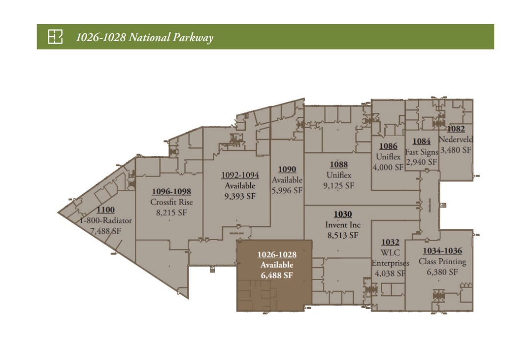 1026-1100 National Pky, Schaumburg, IL à louer Plan d’étage– Image 1 sur 1