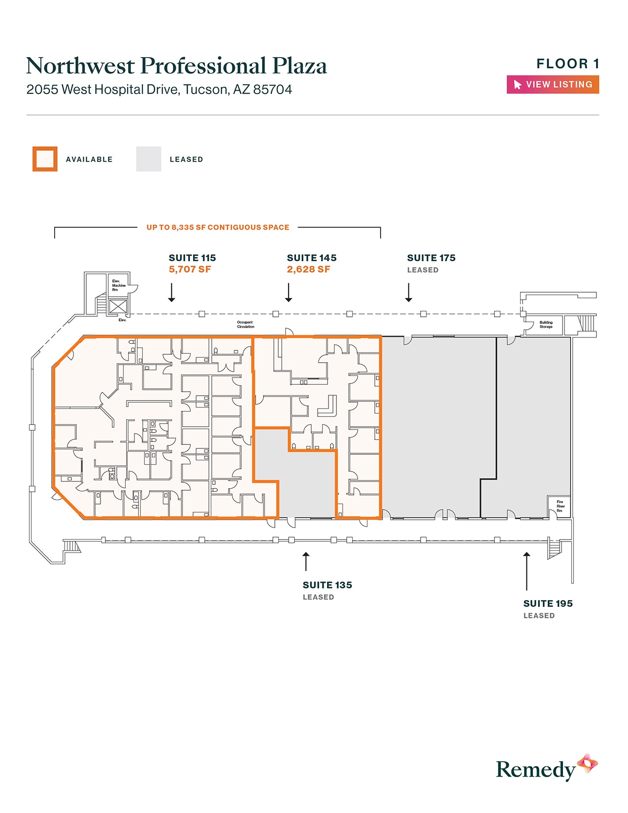 2055 W Hospital Dr, Tucson, AZ à louer Plan d’étage– Image 1 sur 1