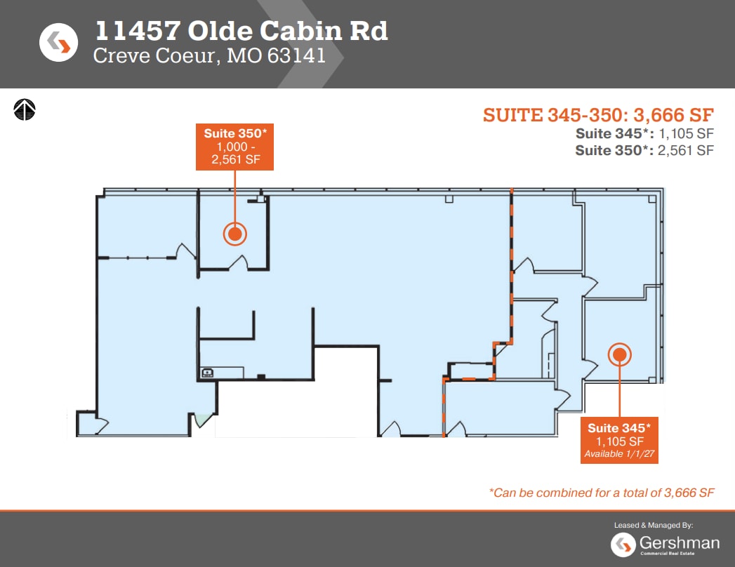 11457 Olde Cabin Rd, Creve Coeur, MO à louer Plan d’étage– Image 1 sur 1