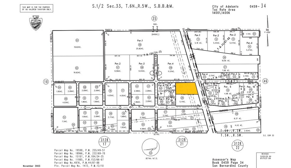 Highway 395, Adelanto, CA à vendre - Plan cadastral – Image 2 sur 2