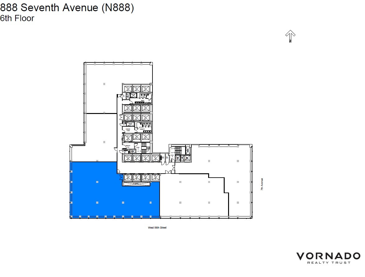 888 7th Ave, New York, NY à louer Plan d’étage– Image 1 sur 1
