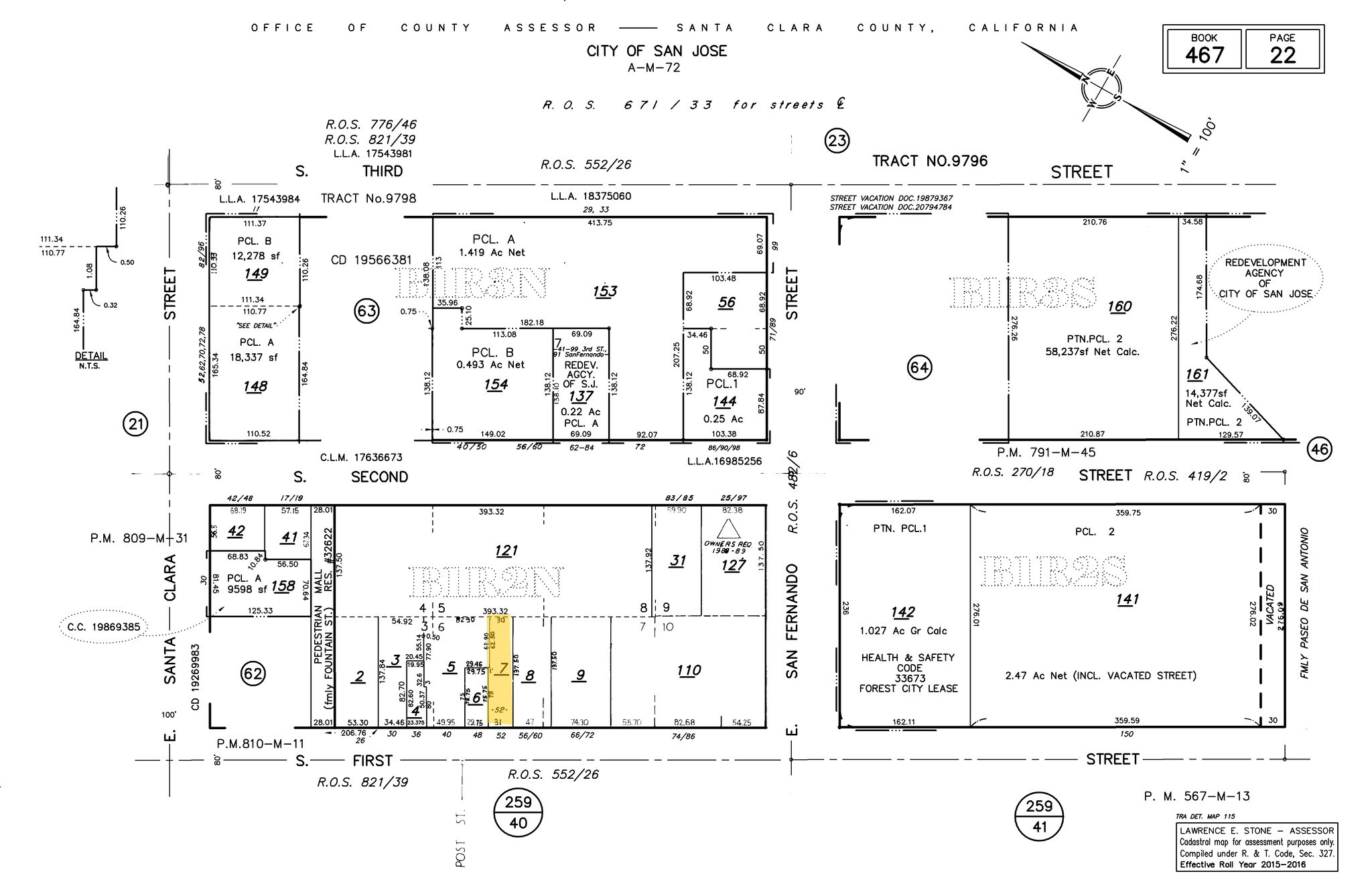 52 S 1st St, San Jose, CA à louer Plan cadastral– Image 1 sur 2