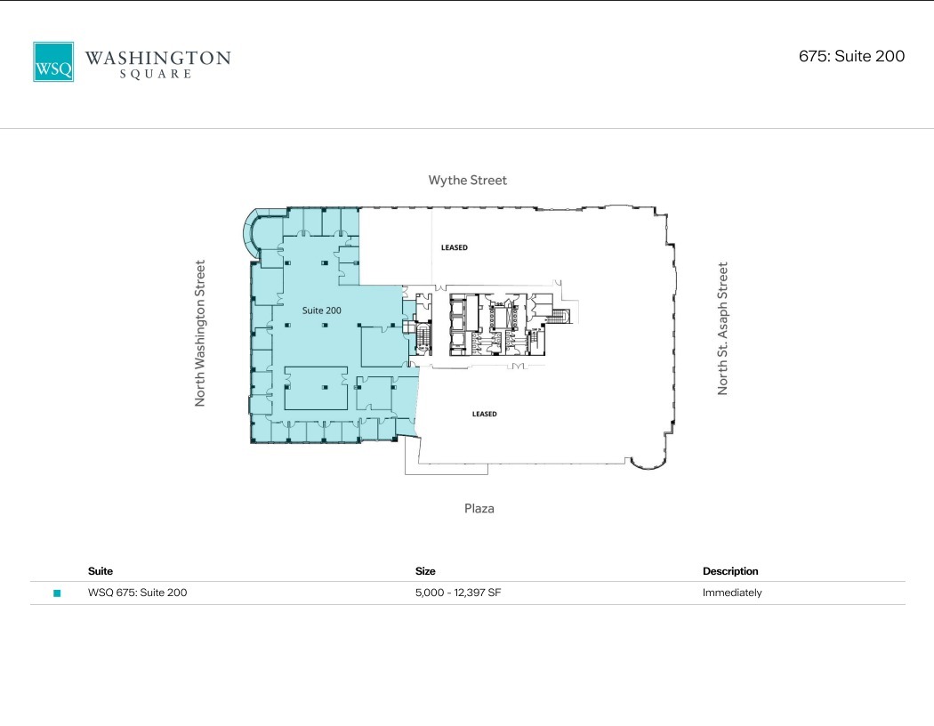 675 N Washington St, Alexandria, VA à louer Plan d’étage– Image 1 sur 1