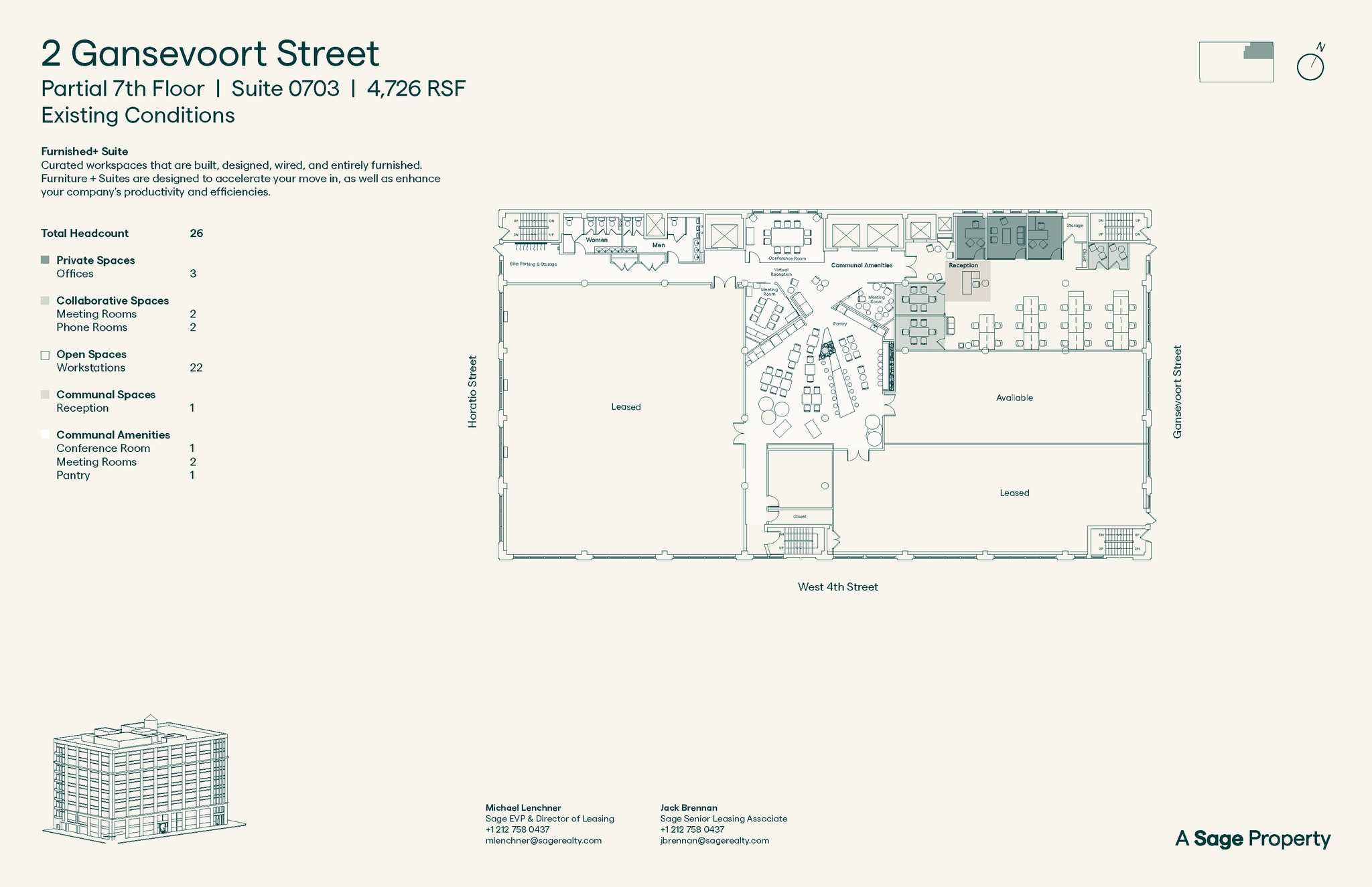 2 Gansevoort St, New York, NY à louer Plan d’étage– Image 1 sur 6