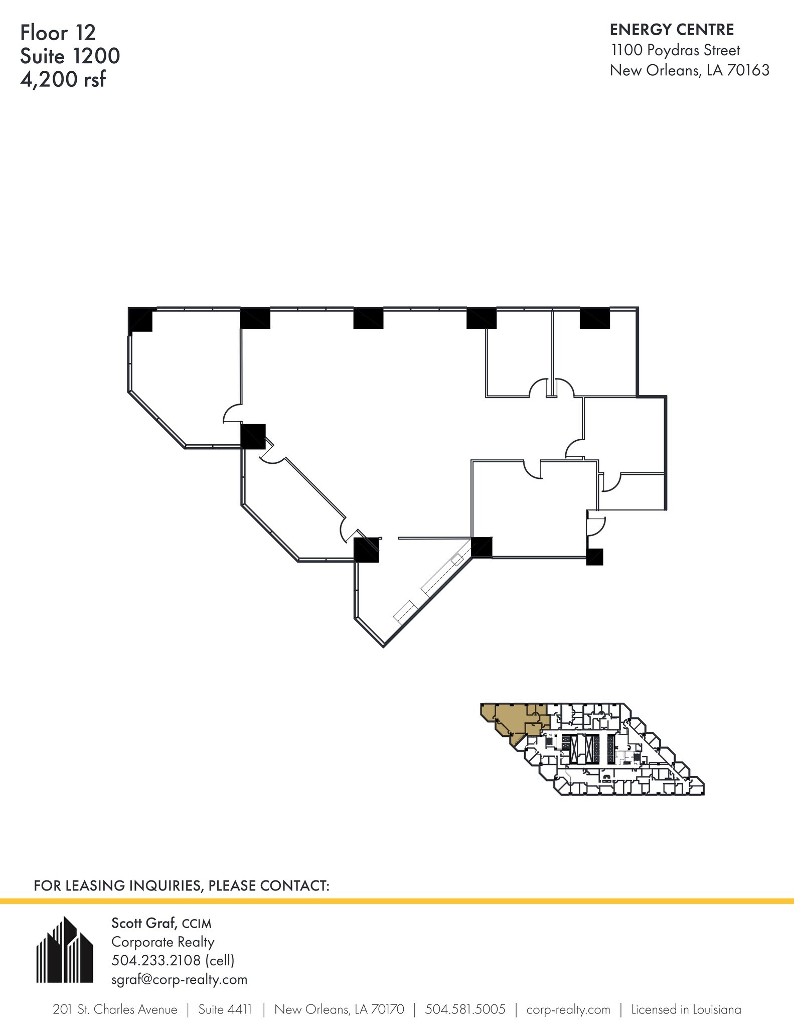 1100 Poydras St, New Orleans, LA à louer Plan de site– Image 1 sur 1