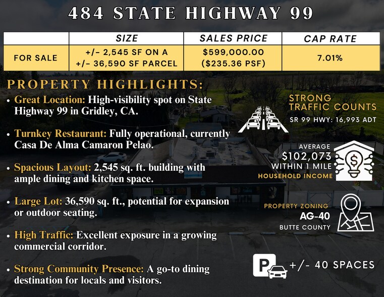 484 Highway 99, Gridley, CA à vendre - Photo de l’immeuble – Image 2 sur 5