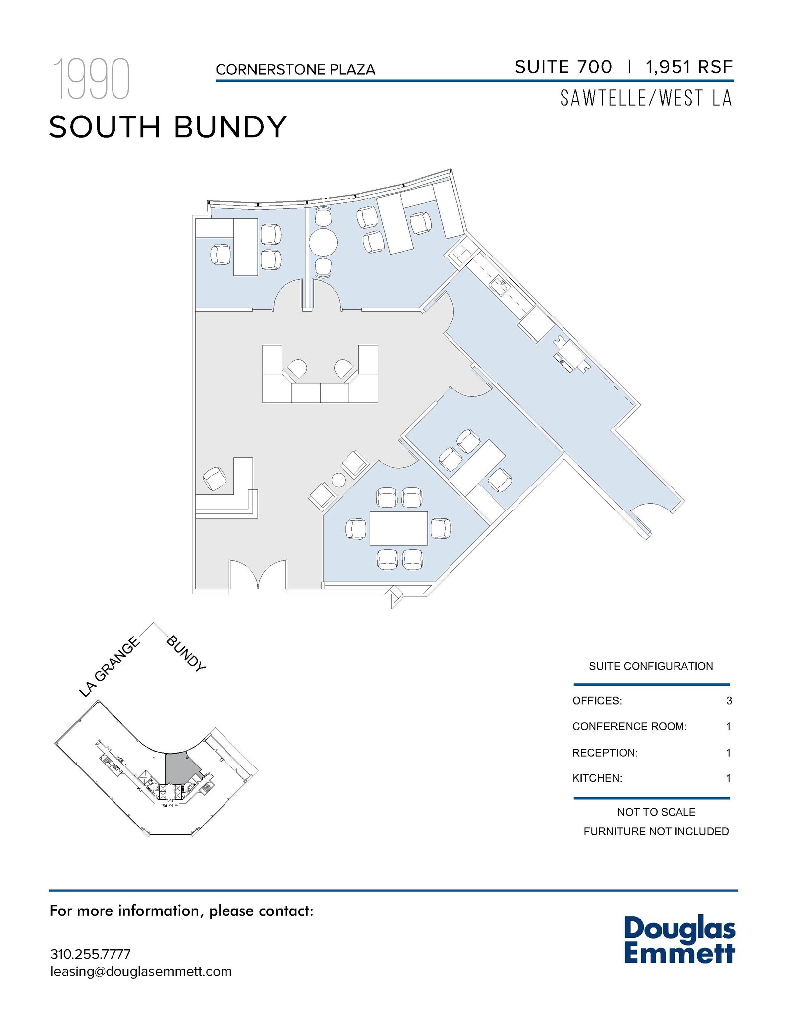 1990 S Bundy Dr, Los Angeles, CA à louer Plan d’étage– Image 1 sur 11