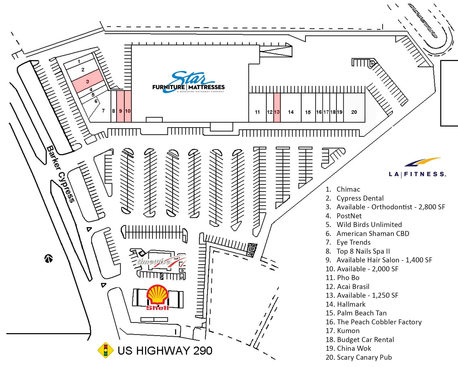 12312-12320 Barker Cypress Rd, Cypress, TX à louer Plan de site– Image 1 sur 2