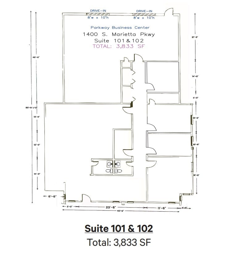 1400 S Marietta Pky SE, Marietta, GA à louer Plan d’étage– Image 1 sur 1
