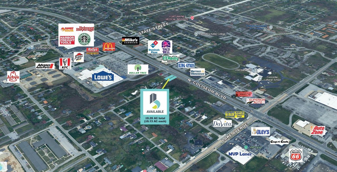 1801 N Coliseum Blvd, Fort Wayne, IN à vendre Aérien– Image 1 sur 2