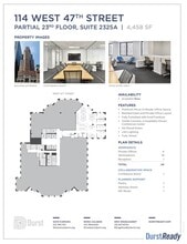 114 W 47th St, New York, NY à louer Plan d’étage– Image 2 sur 2