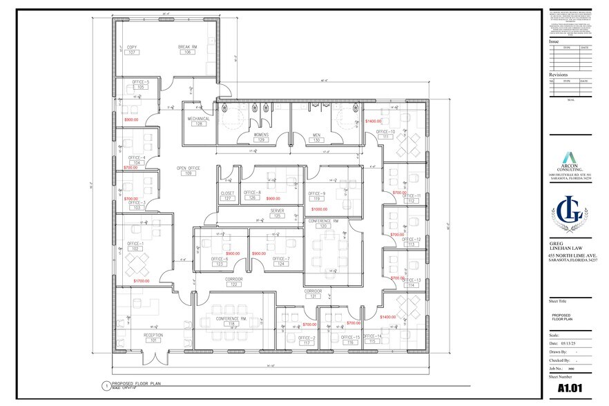 455 N Lime Ave, Sarasota, FL à louer - Plan d’étage – Image 2 sur 3