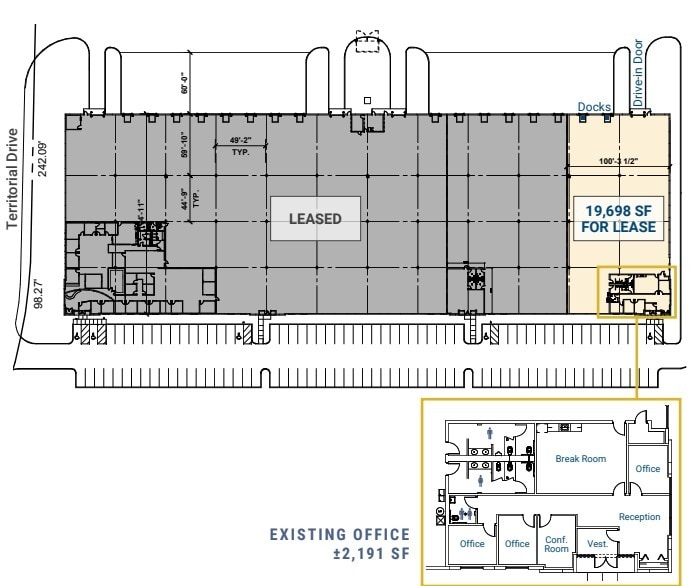 612 Territorial Dr, Bolingbrook, IL à louer Plan d’étage– Image 1 sur 1
