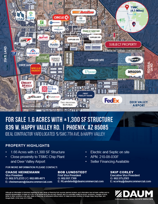 Plus de détails pour 839 W Happy Valley Rd, Phoenix, AZ - Terrain à vendre