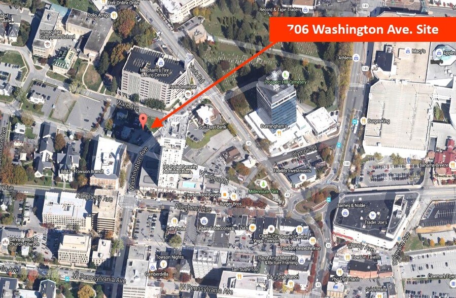 706 Washington Ave, Towson, MD à vendre - Aérien – Image 3 sur 3