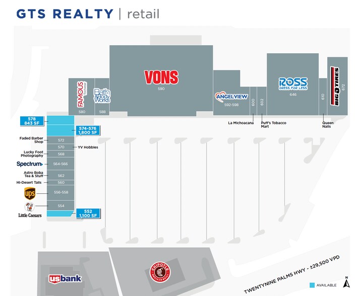 57552-57590 Twentynine Palms Hwy, Yucca Valley, CA à louer - Plan de site – Image 2 sur 2