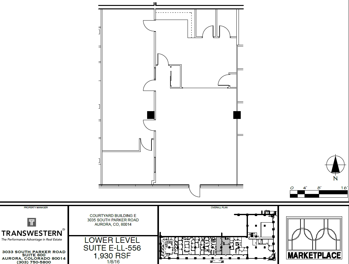 3025 S Parker Rd, Aurora, CO à louer Plan d’étage– Image 1 sur 1