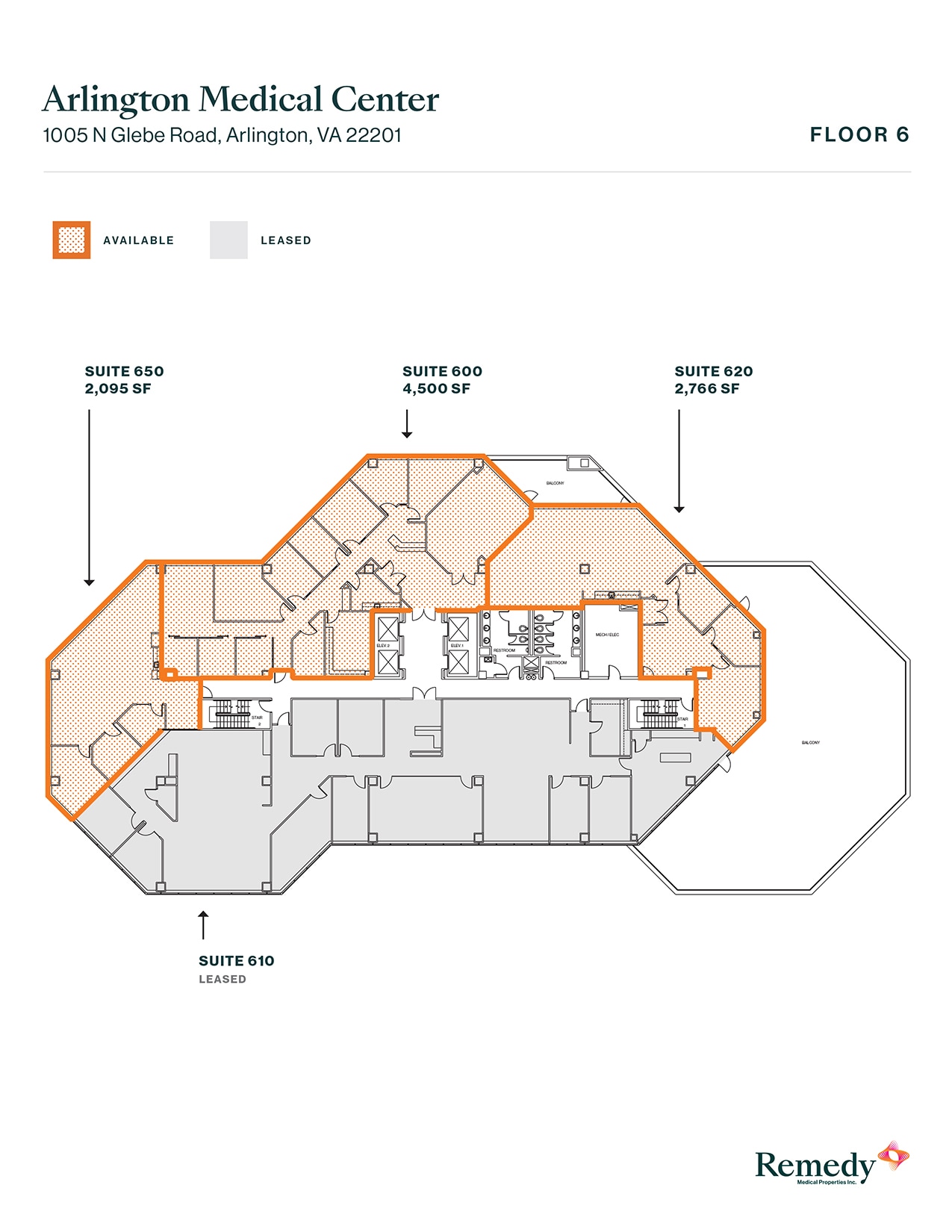 1005 N Glebe Rd, Arlington, VA à louer Plan d’étage– Image 1 sur 1