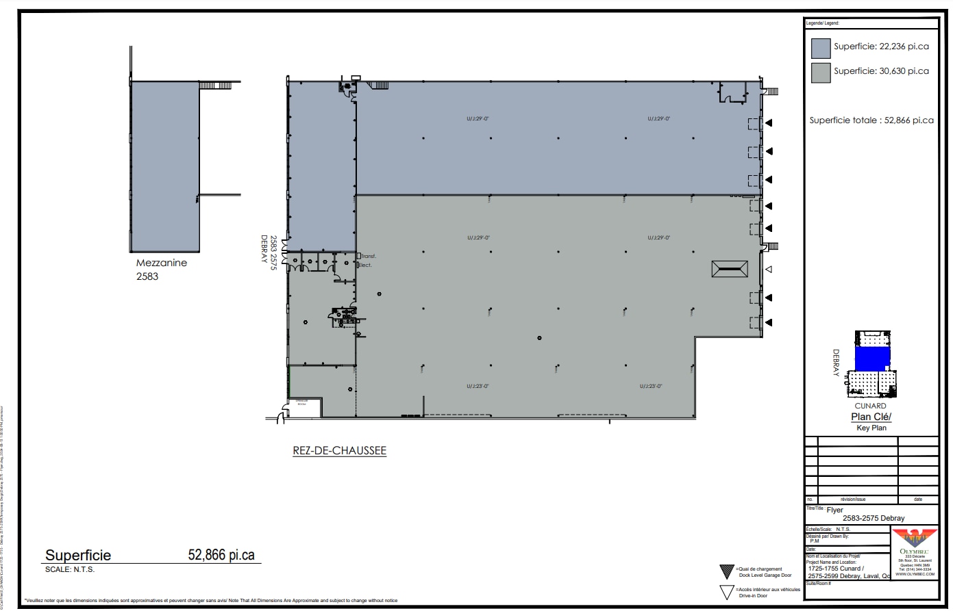 2575-2583 Rue Debray, Laval, QC à louer Plan d’étage– Image 1 sur 1