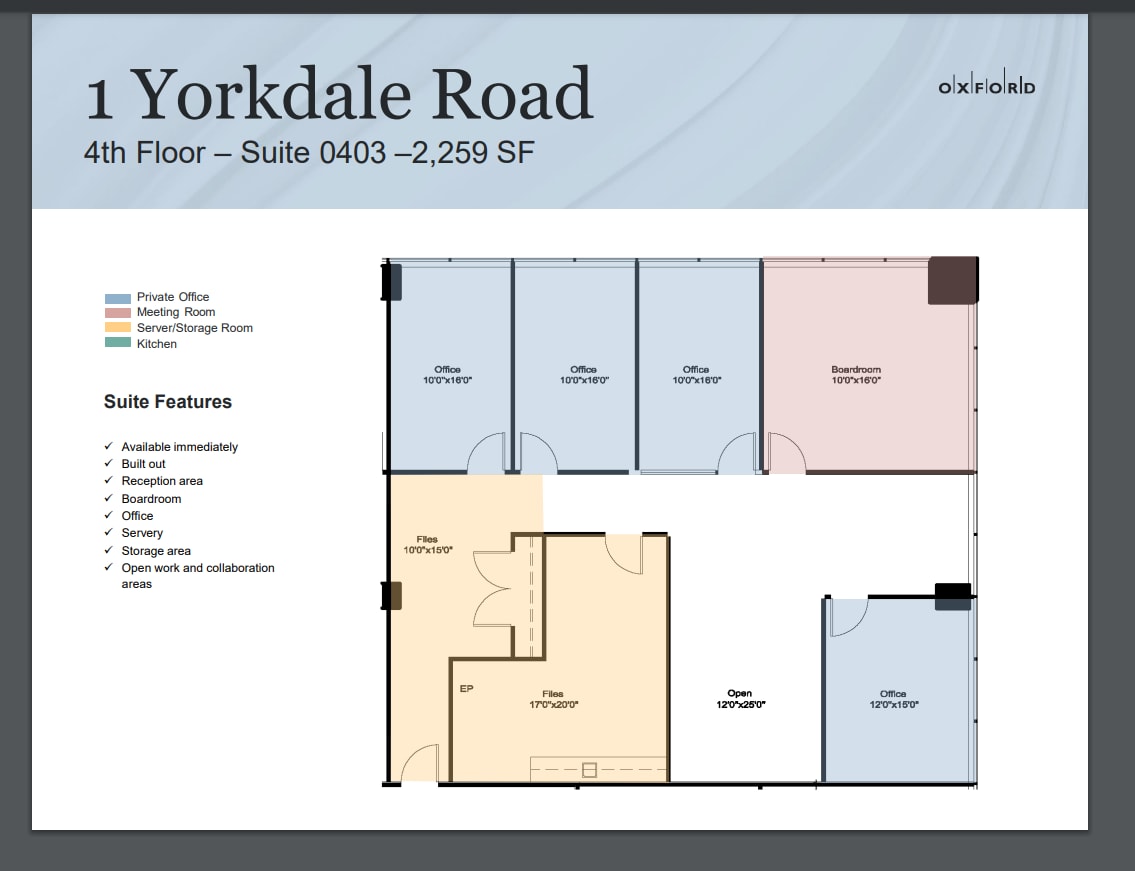1 Yorkdale Rd, Toronto, ON à louer Plan d’étage– Image 1 sur 1