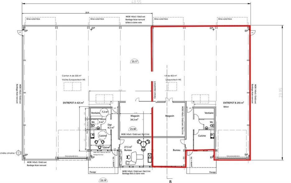 Local d’activités dans Billy-Berclau à louer - Plan d’étage – Image 2 sur 2