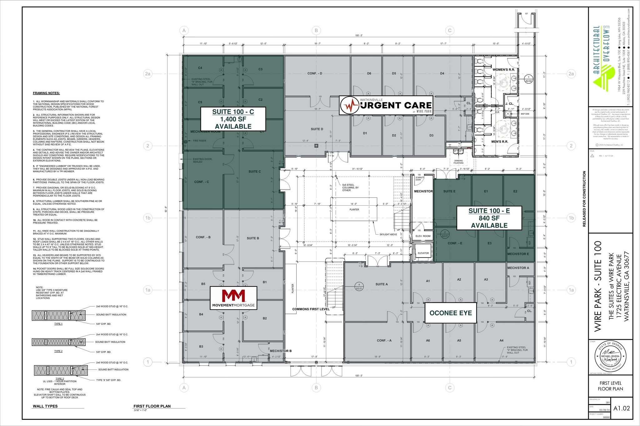 1725 Electric Ave, Watkinsville, GA à louer Plan d’étage– Image 1 sur 1