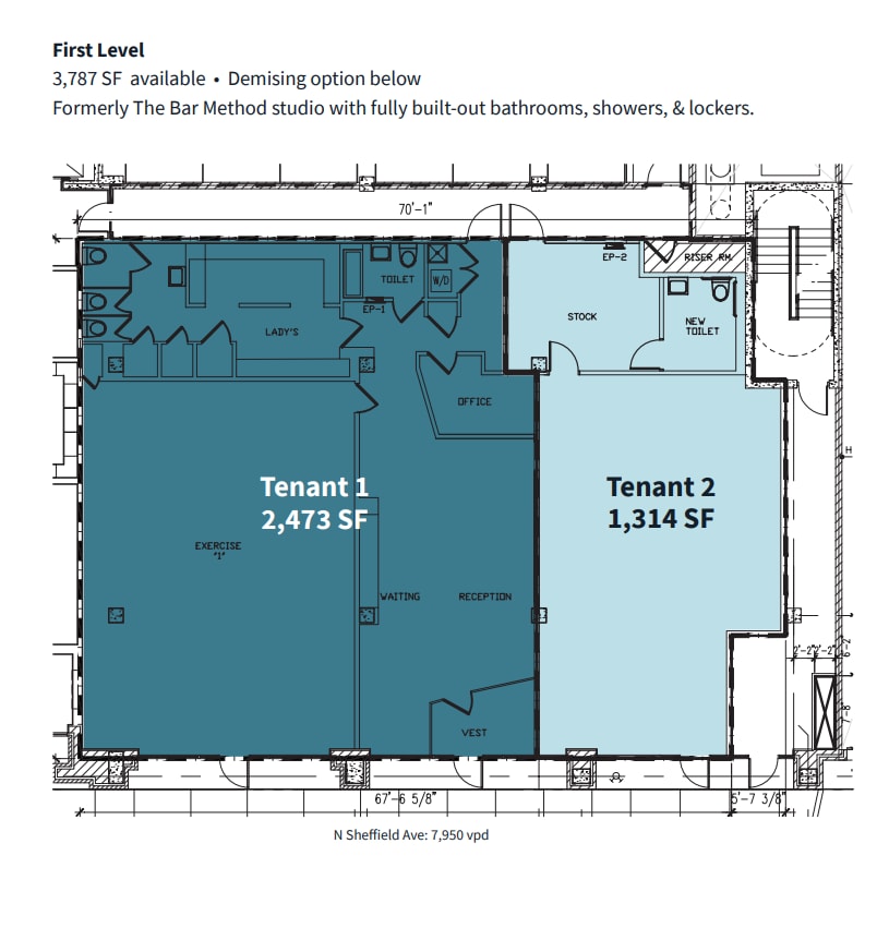 3130-3144 N Sheffield Ave, Chicago, IL à louer Plan d’étage– Image 1 sur 1