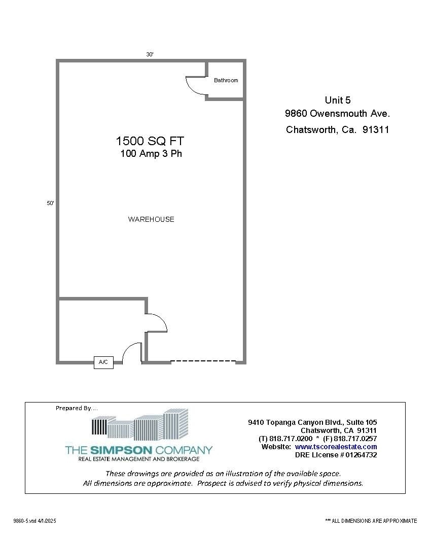9850-9860 Owensmouth Ave, Chatsworth, CA à louer Plan d’étage– Image 1 sur 1
