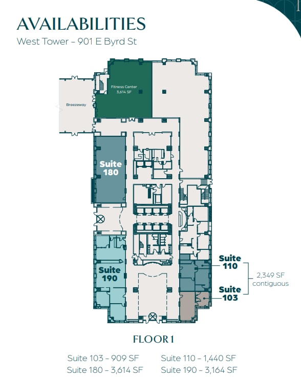 951 E Byrd St, Richmond, VA à louer Plan d’étage– Image 1 sur 1