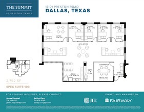 17101 Preston Rd, Dallas, TX à louer Plan d’étage– Image 1 sur 1