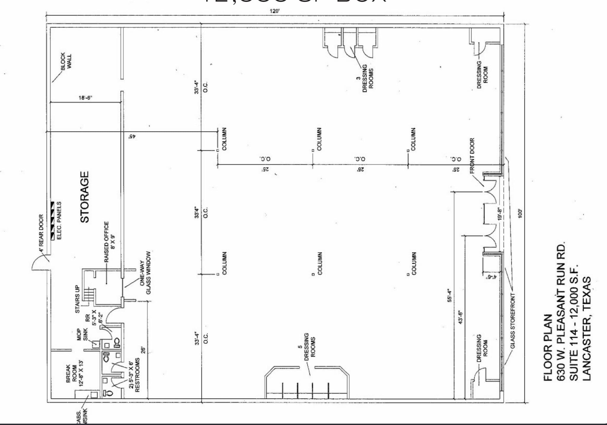 630 W Pleasant Run Rd, Lancaster, TX à louer Plan d’étage– Image 1 sur 1