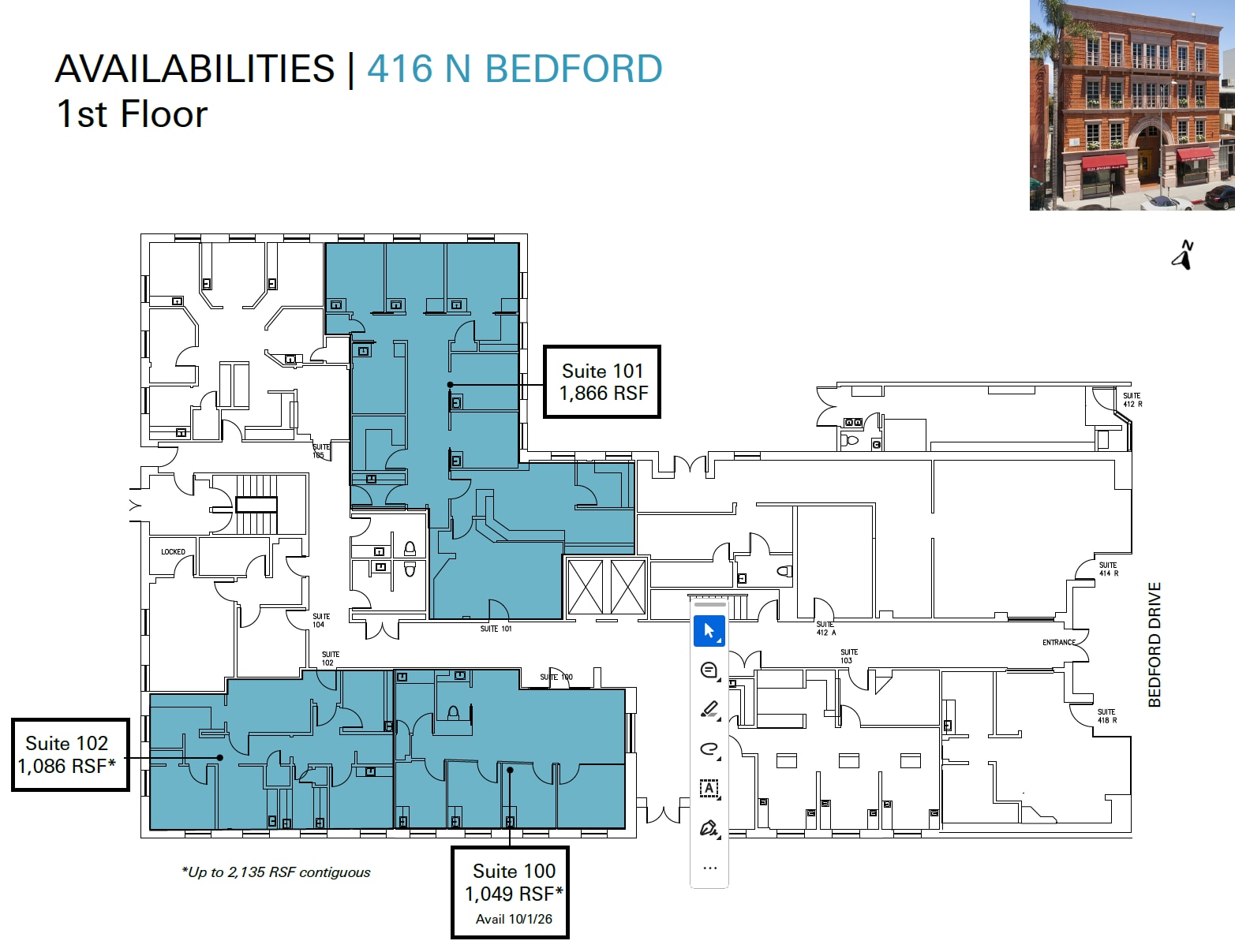 416 N Bedford Dr, Beverly Hills, CA à louer Plan d’étage– Image 1 sur 1