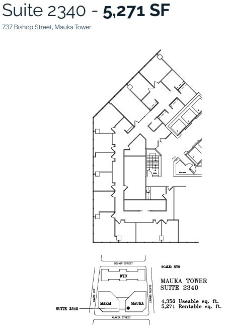 733 Bishop St, Honolulu, HI à louer Plan d’étage– Image 1 sur 1