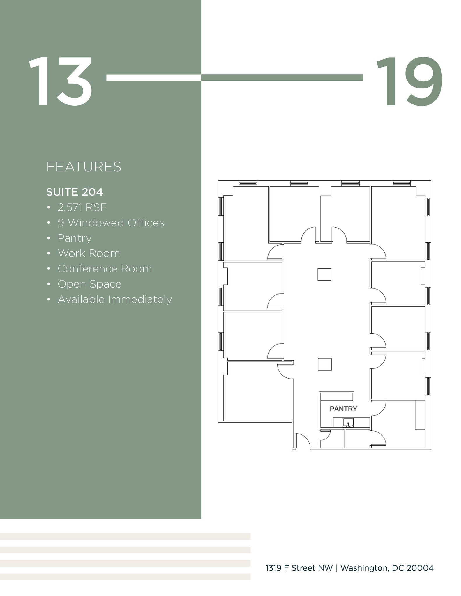 1319 F St NW, Washington, DC à louer Plan d’étage– Image 1 sur 1