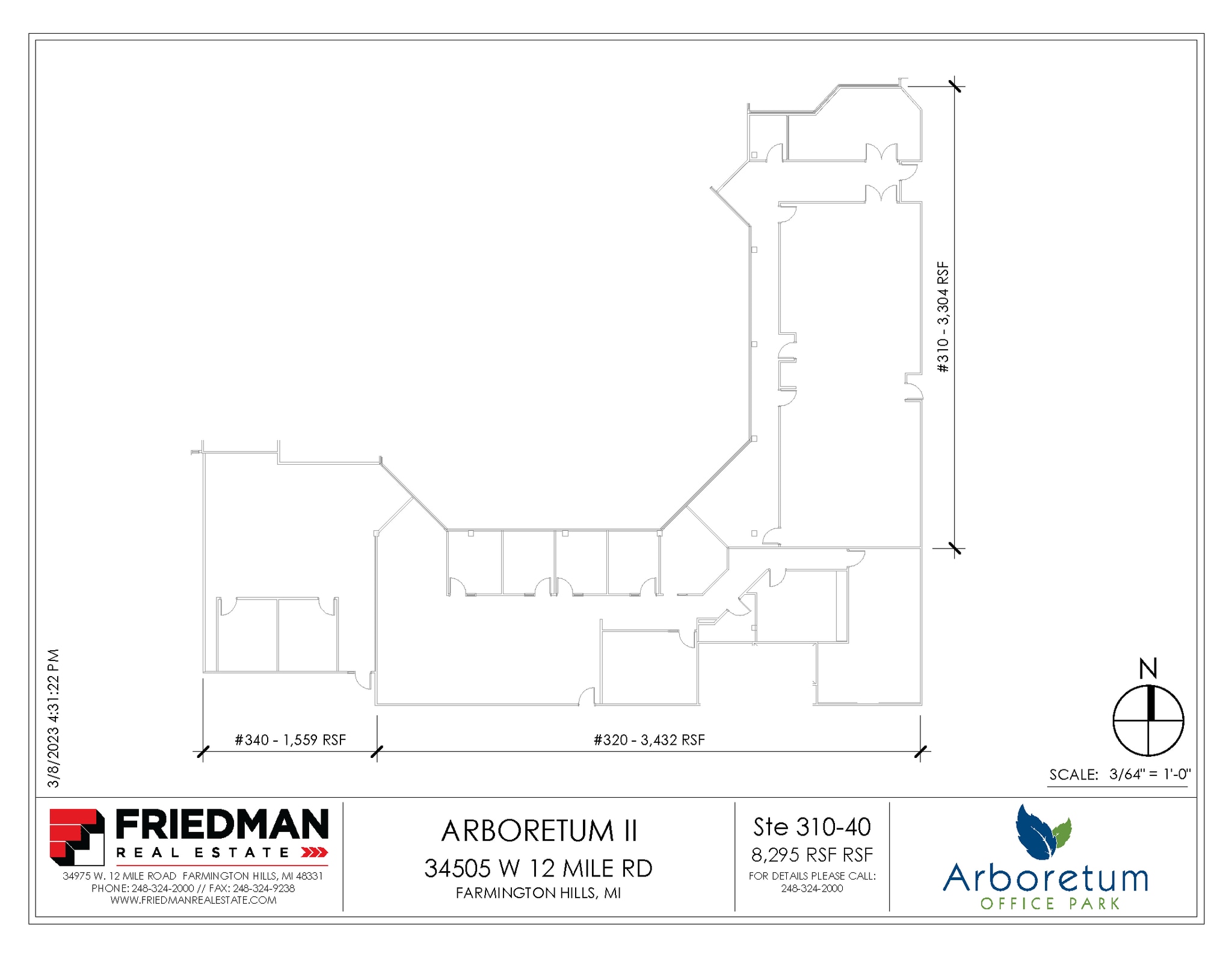 34505 W 12 Mile Rd, Farmington Hills, MI à louer Plan d’étage– Image 1 sur 2