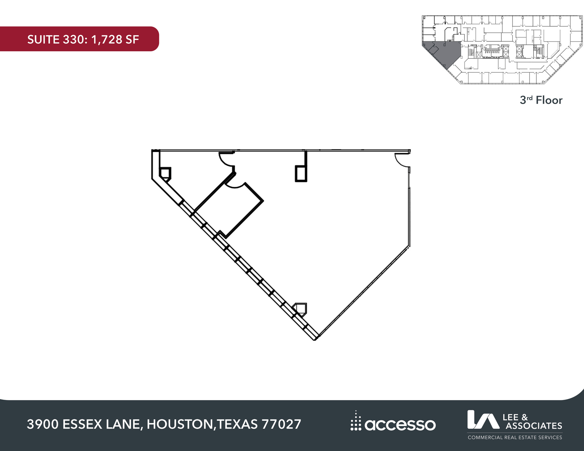3900 Essex Ln, Houston, TX à louer Plan d’étage– Image 1 sur 2