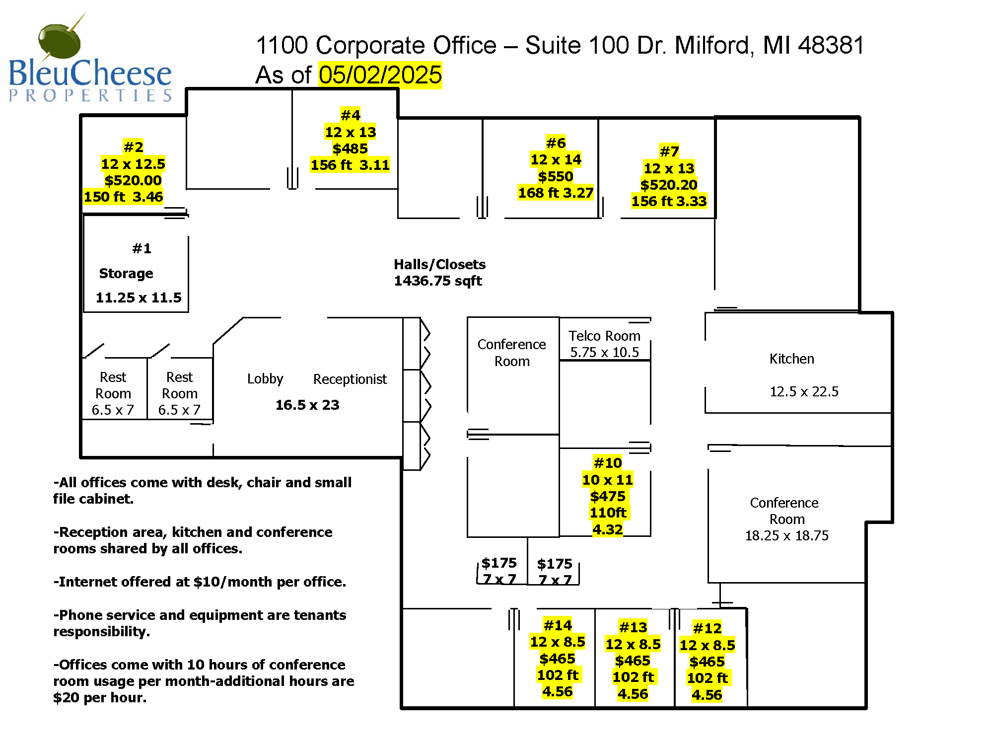 1100 Corporate Office Dr, Milford, MI à louer Plan d’étage– Image 1 sur 1