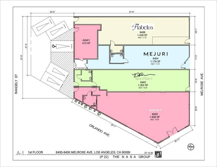 8400-8406 Melrose Ave, West Hollywood, CA à louer - Plan d’étage – Image 2 sur 3