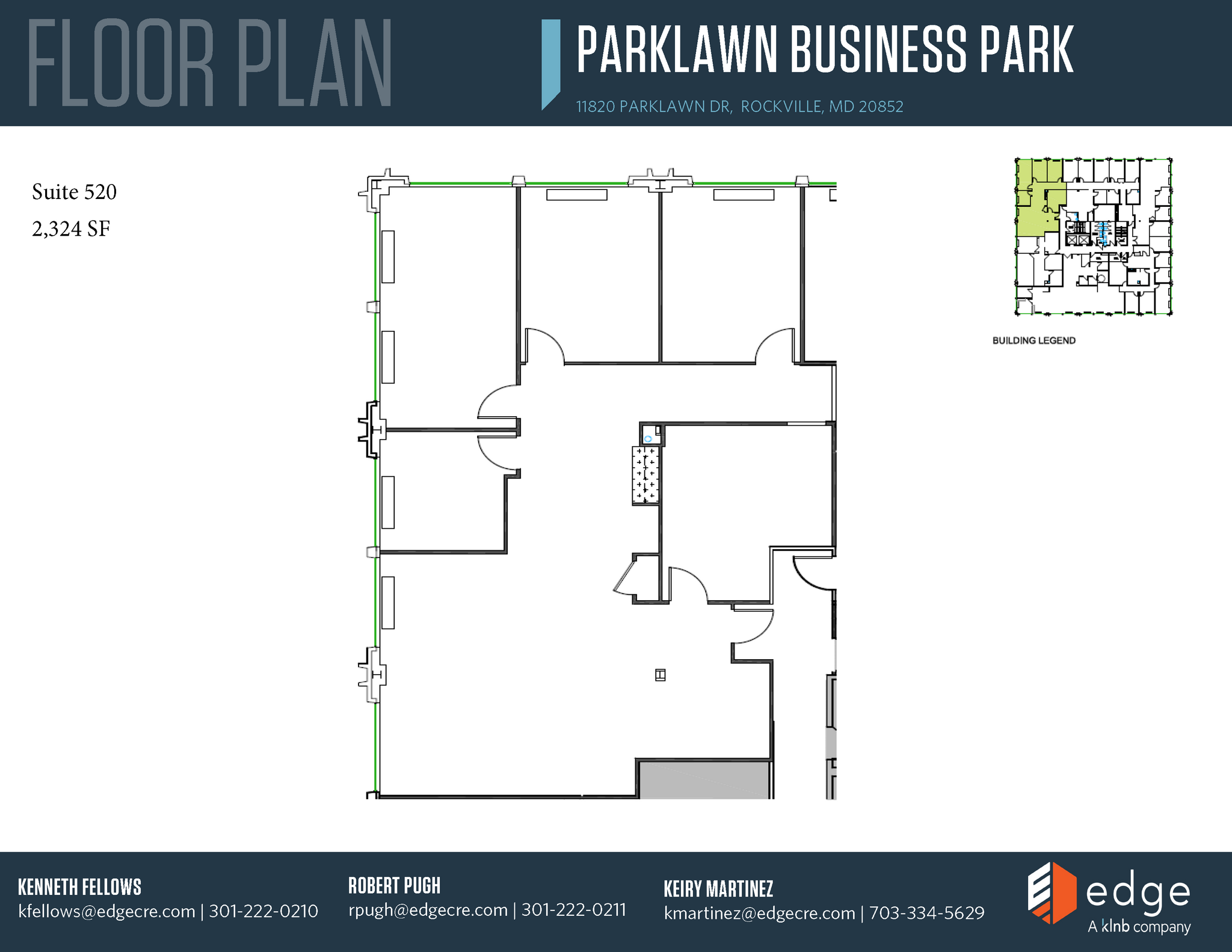 11820 Parklawn Dr, Rockville, MD à louer Plan d’étage– Image 1 sur 1